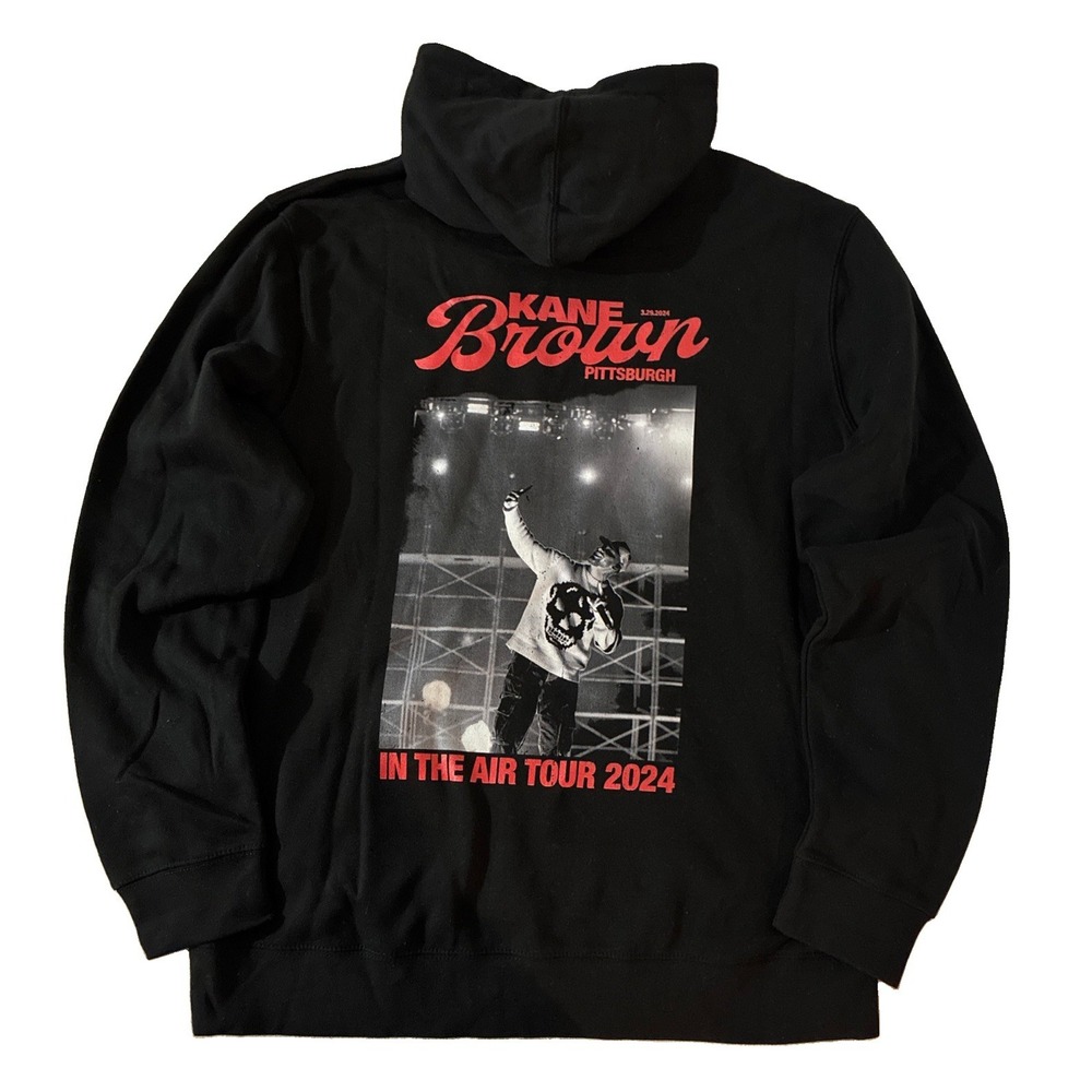 Kane Brown Hoodie L Black In The Air Tour 2024 Pittsburgh Concert NEW